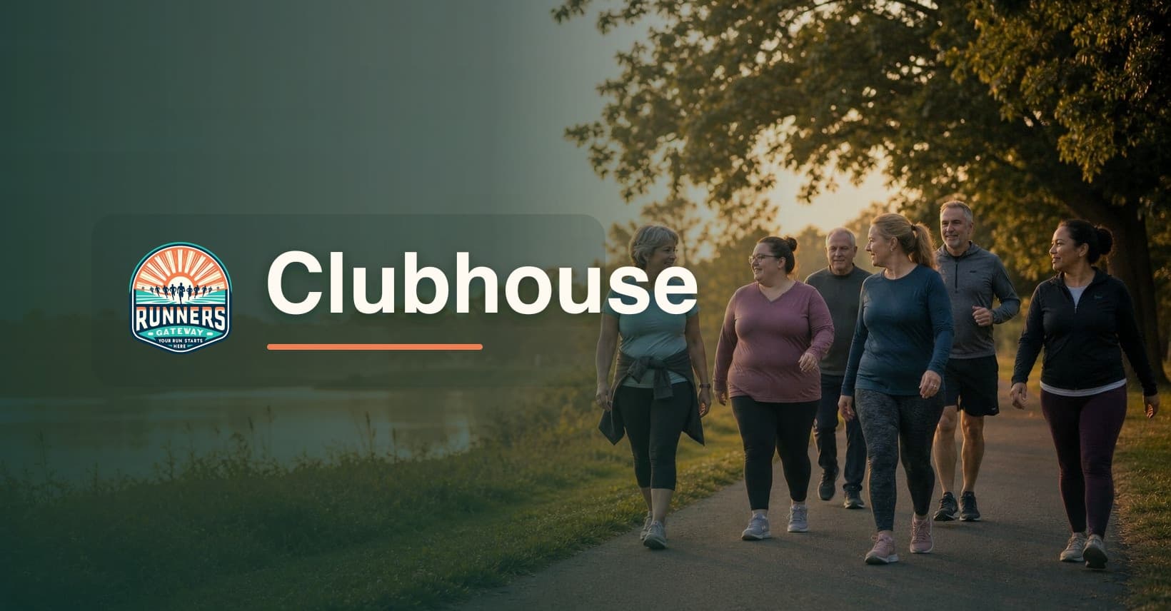 Runners Gateway Clubhouse Facebook group cover artwork.